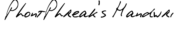 PhontPhreak's Handwriting font preview
